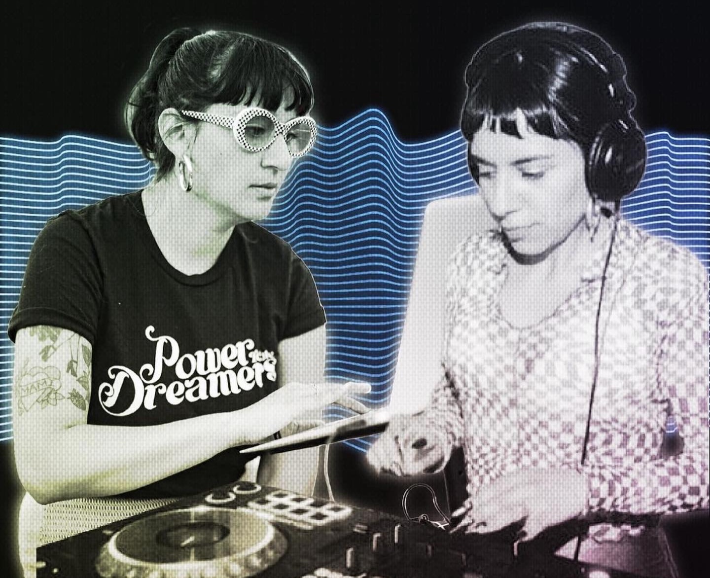 DJ Mami Miami and DJ Lapaushi on the dj controller decks